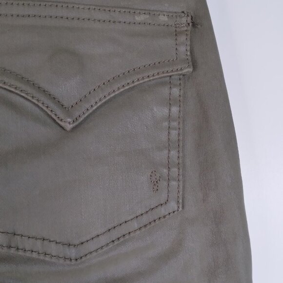 Joie Park Skinny Waxed Green Cargo Pants Size 23 - Picture 15 of 16
